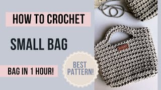 How to crochet mini bag for beginners [upl. by Euqilegna]