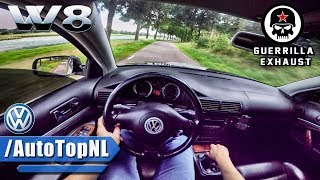 VW Passat W8 SUPER LOUD Guerilla Exhaust POV Test Drive by AutoTopNL [upl. by Fotinas]