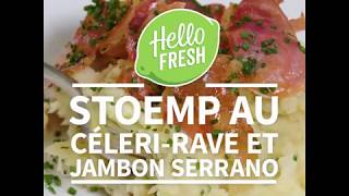 Stoemp au céleri rave et jambon serrano  HelloFresh [upl. by Tjon997]