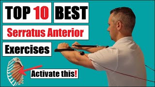 10 BEST Serratus Anterior Strengthening Exercises for Scapular Winging and Shoulder impingement [upl. by Colligan]