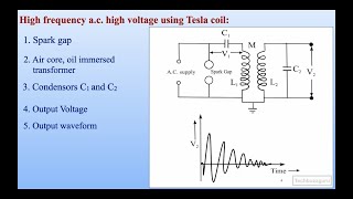 High frequency AC high voltage using Tesla coil [upl. by Soluk]