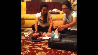 Karinas first diaper change [upl. by Lishe]