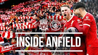 BEST Tunnel Access amp Mac Allister Goal Reaction  Inside Anfield  Liverpool 11 Manchester City [upl. by Lorine]