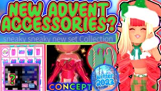 LOTS OF NEW WINTER ITEMS ADVENT ACCESSORIES SET CONCEPT amp THEORIES ROBLOX Royale High Glitterfrost [upl. by Ayerdna]