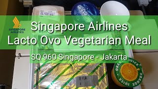 Lacto Ovo Vegetarian Meal Singapore Airlines SQ960 [upl. by Nunci292]