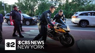 CBS News New York joins NYPD on operation cracking down on illegal motorcycles scooters [upl. by Eiuqcaj]