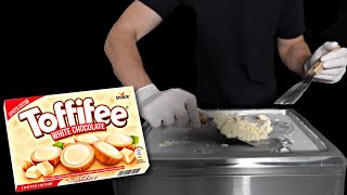 TOFFIFEE WHITE CHOCOLATE Ice Cream Rolls Transformation to Ice Cream ASMR [upl. by Calie]