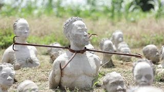 Ghanas sea of sculpted slave heads commemorate slave trade 400 years on [upl. by Fu670]