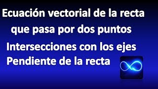 73 Ecuación vectorial de la recta que pasa por dos puntos en el plano R2 [upl. by Sairu958]