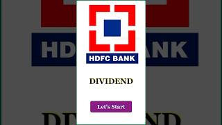 HDFC Bank Dividend 2024 Date hdfcbank financialtechie [upl. by Medwin]