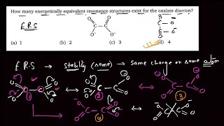 How many energetically equivalent resonance structures exist for the oxalate dianion [upl. by Athallia9]