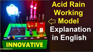 acid rain working model explanation in english for science exhibition in simple way  howtofunda [upl. by Norita]