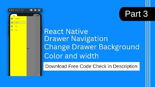 How to Change React Native Drawer Background Color and Width  React Native and React native Expo [upl. by Longawa]