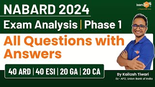 NABARD 2024 Phase 1 Detailed Analysis  NABARD Detailed Exam Analysis  Expected Cutoff [upl. by Oisinoid]