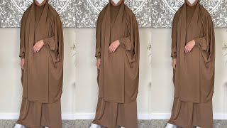 DIYHow to make two piece JilbabJilbab tutorial How to cut and sew Jilbab [upl. by Leisam113]