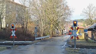 2022024 Železniční přejezd  Bahnübergang Bayerisch Einsenstein D  Alžbětín CZ [upl. by Eninnej717]