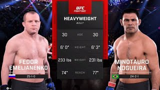 Antonio Rodrigo Nogueira vs Fedor Emelianenko Semi Finals of the Heavyweight GOAT Tournament UFC 5 [upl. by Nired]