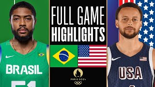 USA vs BRAZIL FULL GAME HIGHLIGHTS  2024 Paris Basketball Olympic Games QuarterFinals  NBA 2K24 [upl. by Dleifyar619]