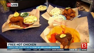 New Joellas hot chicken offering free chicken for a year [upl. by Ardekan]