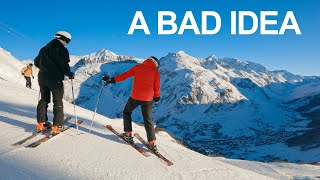 Can I Ski A Black Run First Time Skiing Instant Regret Val Disere [upl. by Harsho742]