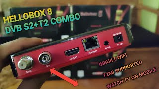 Hellobox 8 new 2022 model dvb S2T2 combo settopbox full unboxingT2mi settopbox Dolby audio [upl. by Kciderf212]