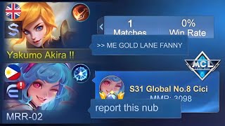 PLAYING FANNY GOLD LANE IN MCL😂 MY TEAM IS MAD AT ME SOLO MCL GAMEPLAY [upl. by Ainegue978]