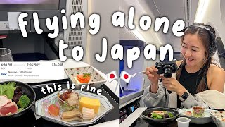 Japan Travel Vlog Traveling ALONE to Japan Business Class [upl. by Eisej]