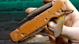 Rusty Boatswains Folding Knife Restoration Restoration of the Old Knife TimeReseT [upl. by Letitia]