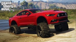 LIFTING A MUSTANG 4x4 OFFROAD SPEC SPORTS CAR GTA 5 PC Mods [upl. by Denzil]