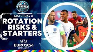 Matchday 3 Limitless and Wildcard Drafts  Euro 2024 Fantasy Football [upl. by Neenaej811]