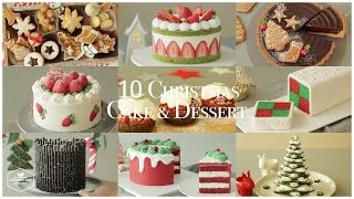 10가지 크리스마스 케이크 amp 디저트 모음zip  10 Christmas CakeampDessert Recipe  홈베이킹 영상 Baking Video  Cooking tree [upl. by Etteuqal601]