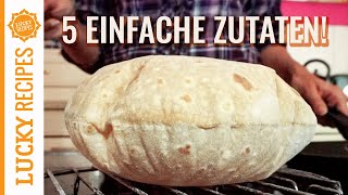 Dieses Pfannen Fladenbrot schmeckt köstlich  Chapati Roti selbst machen  OHNE HEFE [upl. by Enyaj]