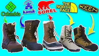 Top 5 Winter Boots CUT IN HALF  Sorel vs Columbia vs North Face vs Keen vs Kamik [upl. by Roe]