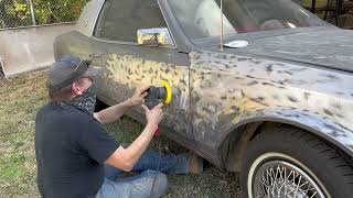 THE BEST WAY TO STRIP A CAR CHEAP Harbor Freight DA Sanding 1982 Riviera Stripping Lacquer amp Paint [upl. by Gibbons484]