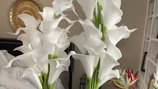 Calla lily Bridal Bouquet 💐 TUTORIAL [upl. by Auhsuj]