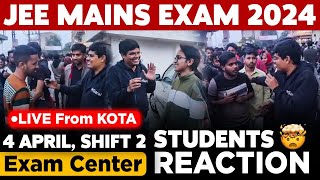 JEE Mains 20244 April Shift 2 Exam Student Reaction LIVE from Kota  Paper Level Weightage Cutoff [upl. by Manolo]