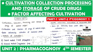 Cultivation Collection Processing and Storage of Crude Drugs  Factor Affecting cultivation P1 U1 [upl. by Anesusa]