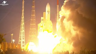 Final Ariane 5 rocket launches pair of satellites from French Guiana [upl. by Chrissie889]