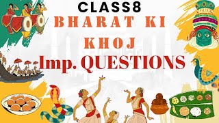 Class8 Hindi BHARAJ KI KHOJ IMP QUESTIONS OF ALL CHAPTERS [upl. by Adnoraj]