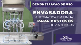 Envasadora de Pastosos Automática em Linha 2 a 8 bicos [upl. by Eimmak]