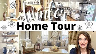 COZY WINTER HOME TOUR 2021  DECOR IDEAS FOR AFTER CHRISTMAS  FARMHOUSE DECOR FOR WINTER [upl. by Ecirahs]