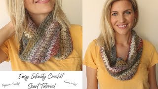 Easy Infinity Crochet Scarf  Beginner Friendly and Fast [upl. by Anialed908]