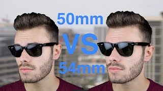 RayBan Wayfarer 50mm vs 54mm Size Comparison [upl. by Ardnwahsal]