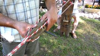 Making a rope by hands  Touw draaien op camping la Plaine [upl. by Aleacin]