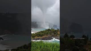 Large Waterspout Spotted Off Coast of Greek Island [upl. by Samot]