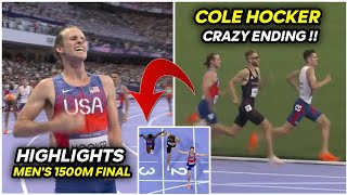 Cole Hocker stuns the world outkicks Josh Kerr to win men’s 1500m title Olympic gold [upl. by Adlaremse]