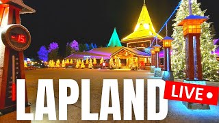 🔴 Lapland LIVE  Walk Around Santa Claus Village At Night [upl. by Ellainad]