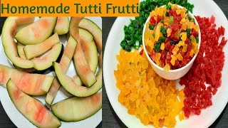 Tutti Frutti Recipe तरबूज के छिलकों से टूटी फ्रूटी बनाने का सबसे आसान तरीका how to make tutti frutti [upl. by Ayeki415]