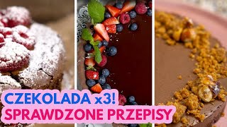 3 CZEKOLADOWE DESERY  tarta ciasto musowe i bezglutenowe brownie  Słodka Tuba [upl. by Edyaw]