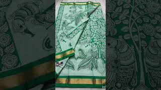 Mangalagiri Handloom Sarees with kalamkari prints l 999 free shipping Padmavathi Sarees 9994354715 [upl. by Soalokcin]